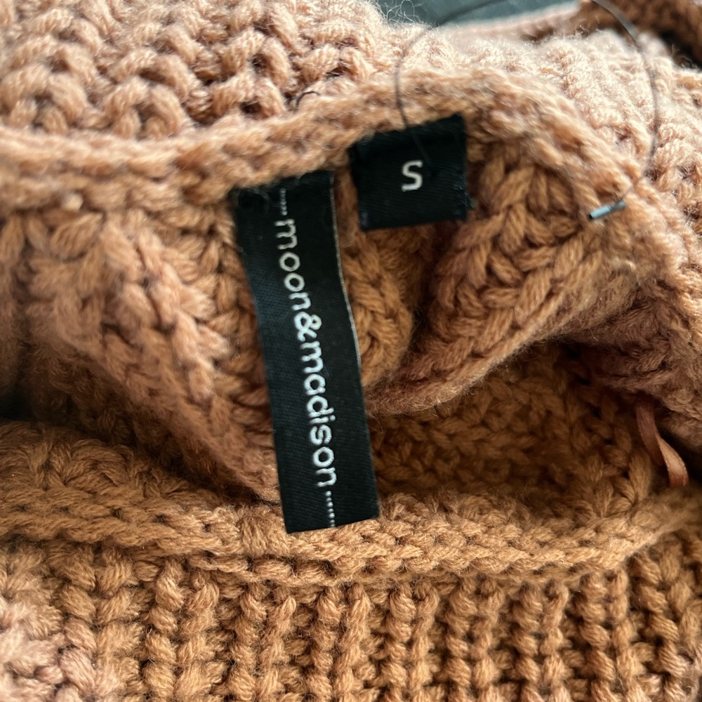moon & madison Warm Brown Cowl Neck Sweater - Picture 3 of 3